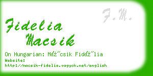 fidelia macsik business card